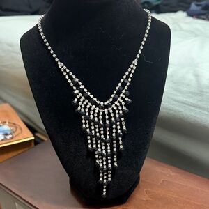 Elegant Silver and Black Necklace